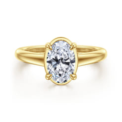 Geo - 14K Yellow Gold Oval Diamond Engagement Ring