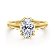 Geo - 14K Yellow Gold Oval Diamond Engagement Ring