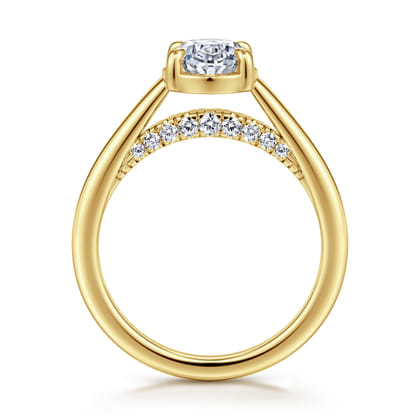 Geo - 14K Yellow Gold Oval Diamond Engagement Ring