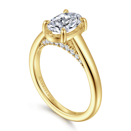Geo - 14K Yellow Gold Oval Diamond Engagement Ring
