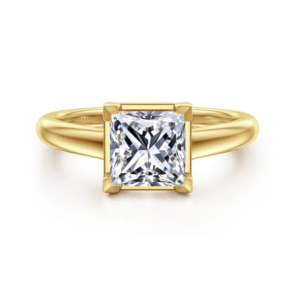 Geo - 14K Yellow Gold Princess Cut Diamond Engagement Ring