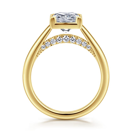 Geo - 14K Yellow Gold Princess Cut Diamond Engagement Ring