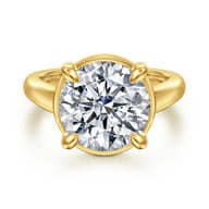 Geo - 14K Yellow Gold Round Diamond Engagement Ring