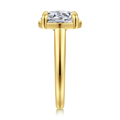 Geo - 14K Yellow Gold Round Diamond Engagement Ring