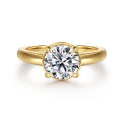 Geo - 14K Yellow Gold Round Diamond Engagement Ring
