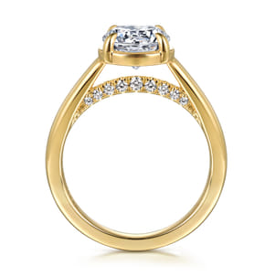 Geo - 14K Yellow Gold Round Diamond Engagement Ring