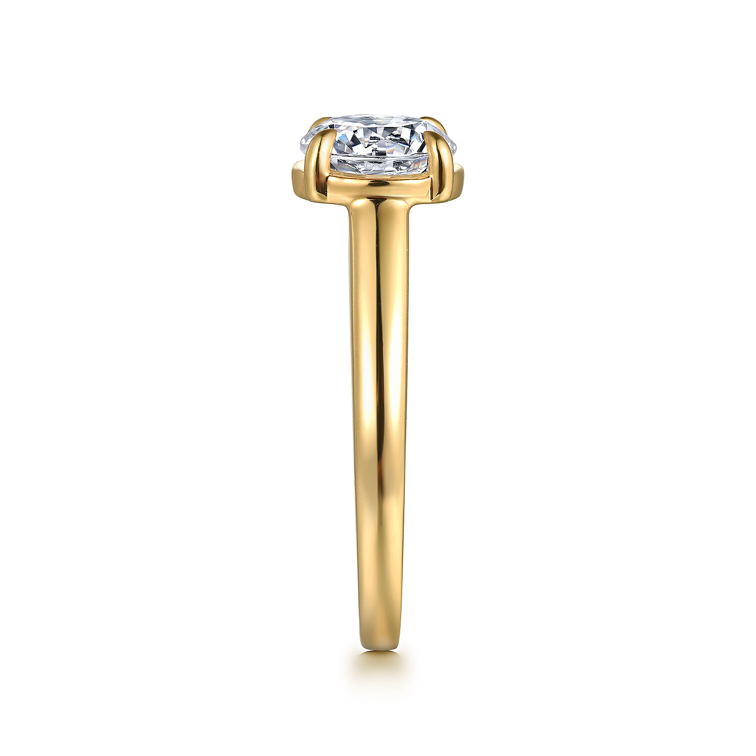 Geo - 14K Yellow Gold Round Diamond Engagement Ring