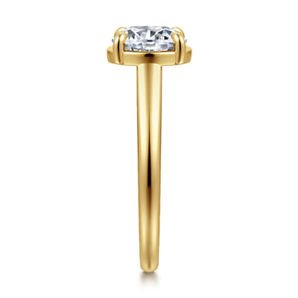 Geo - 14K Yellow Gold Round Diamond Engagement Ring