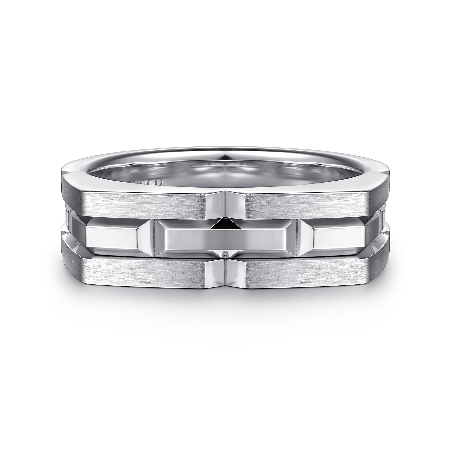 Geometric Wide Band 925 Sterling Silver - Shot 1