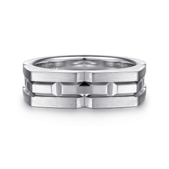 Geometric Wide Band 925 Sterling Silver