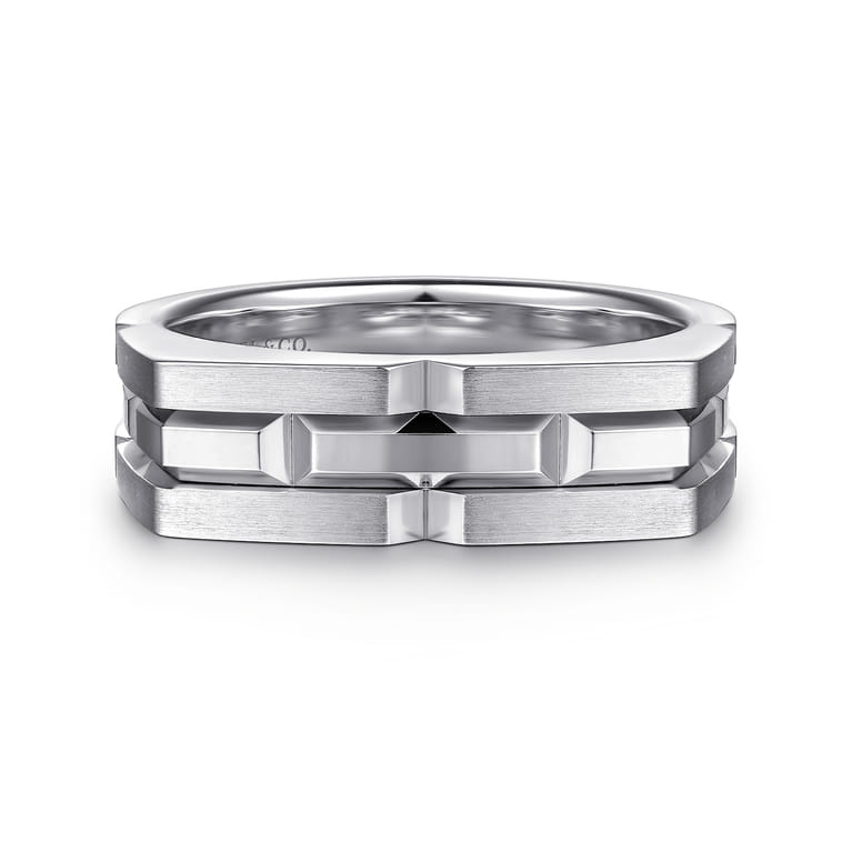 Geometric Wide Band 925 Sterling Silver - Shot 1