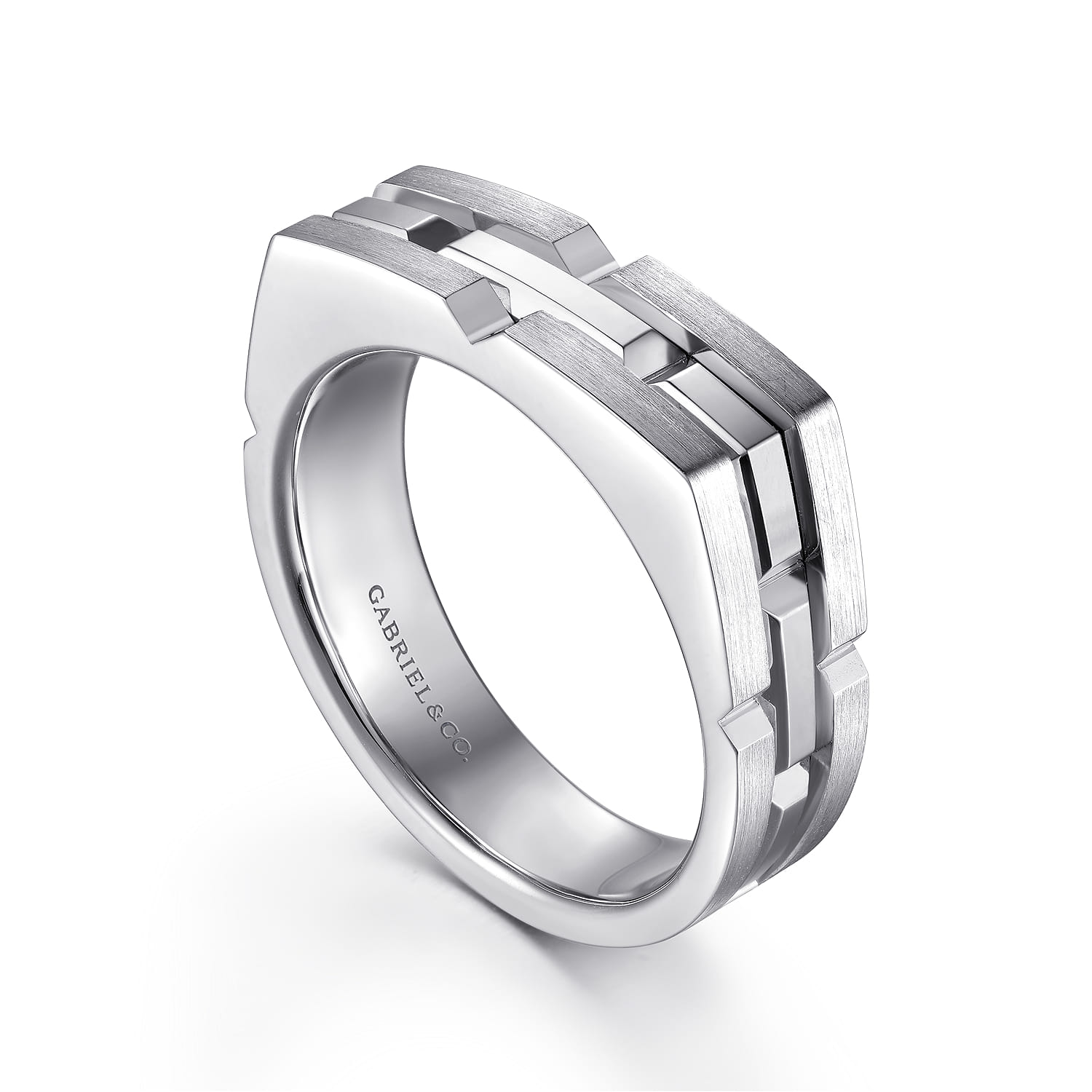 Geometric Wide Band 925 Sterling Silver - Shot 3