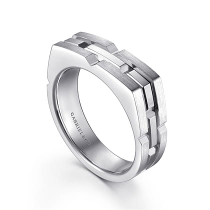 Geometric Wide Band 925 Sterling Silver