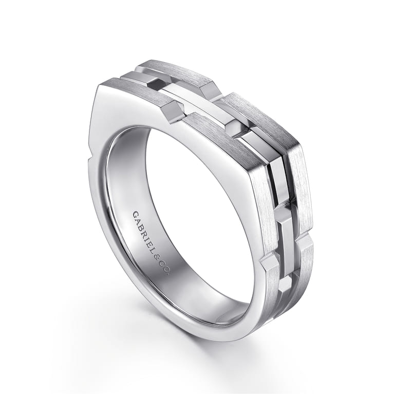 Geometric Wide Band 925 Sterling Silver - Shot 3