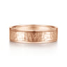 George - 14K Rose Gold 6mm - Hammered Men's Wedding Band