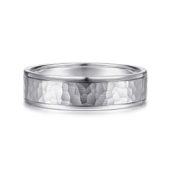 George---14K-White-Gold-6mm---Hammered-Men's-Wedding-Band1