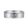 George - 14K White Gold 6mm - Hammered Men's Wedding Band