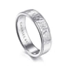 George - 14K White Gold 6mm - Hammered Men's Wedding Band
