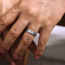 George - 14K White Gold 6mm - Hammered Men's Wedding Band