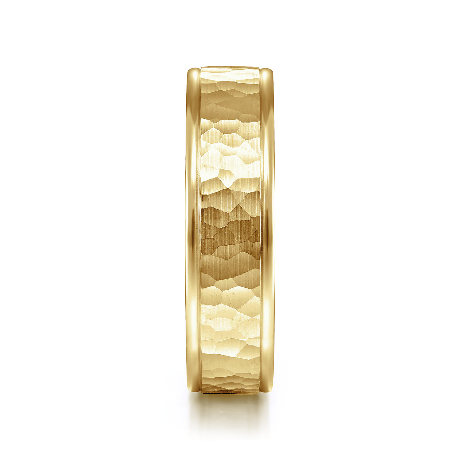 George - 14K Yellow Gold 6mm - Hammered Men's Wedding Band - Shot 4