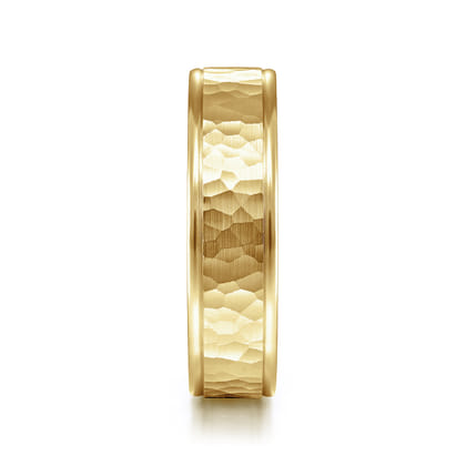 George - 14K Yellow Gold 6mm - Hammered Men's Wedding Band