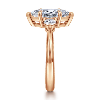 Georgia - 14K Yellow Gold Marquise Shape Three Stone Diamond Engagement Ring