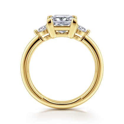 Georgia - 14K Yellow Gold Princess Cut Three Stone Diamond Engagement Ring