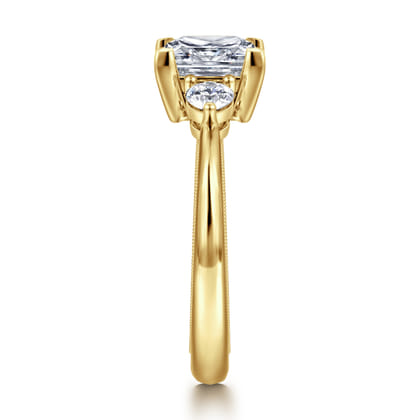 Georgia - 14K Yellow Gold Princess Cut Three Stone Diamond Engagement Ring