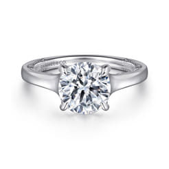 Gia - 14K White Gold Round Diamond Engagement Ring