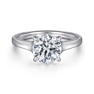 Gia - 14K White Gold Round Diamond Engagement Ring
