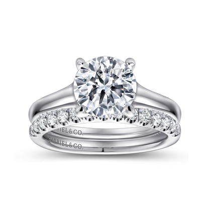 Gia - 14K White Gold Round Diamond Engagement Ring