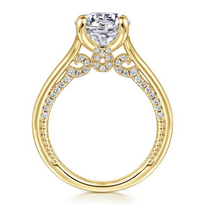 Gia - 14K Yellow Gold Round Diamond Engagement Ring