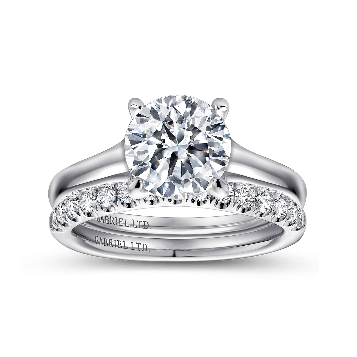 Gia - 18K White Gold Round Diamond Engagement Ring