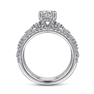 Gianna - 14K White Gold Split Shank Round Diamond Engagement Ring