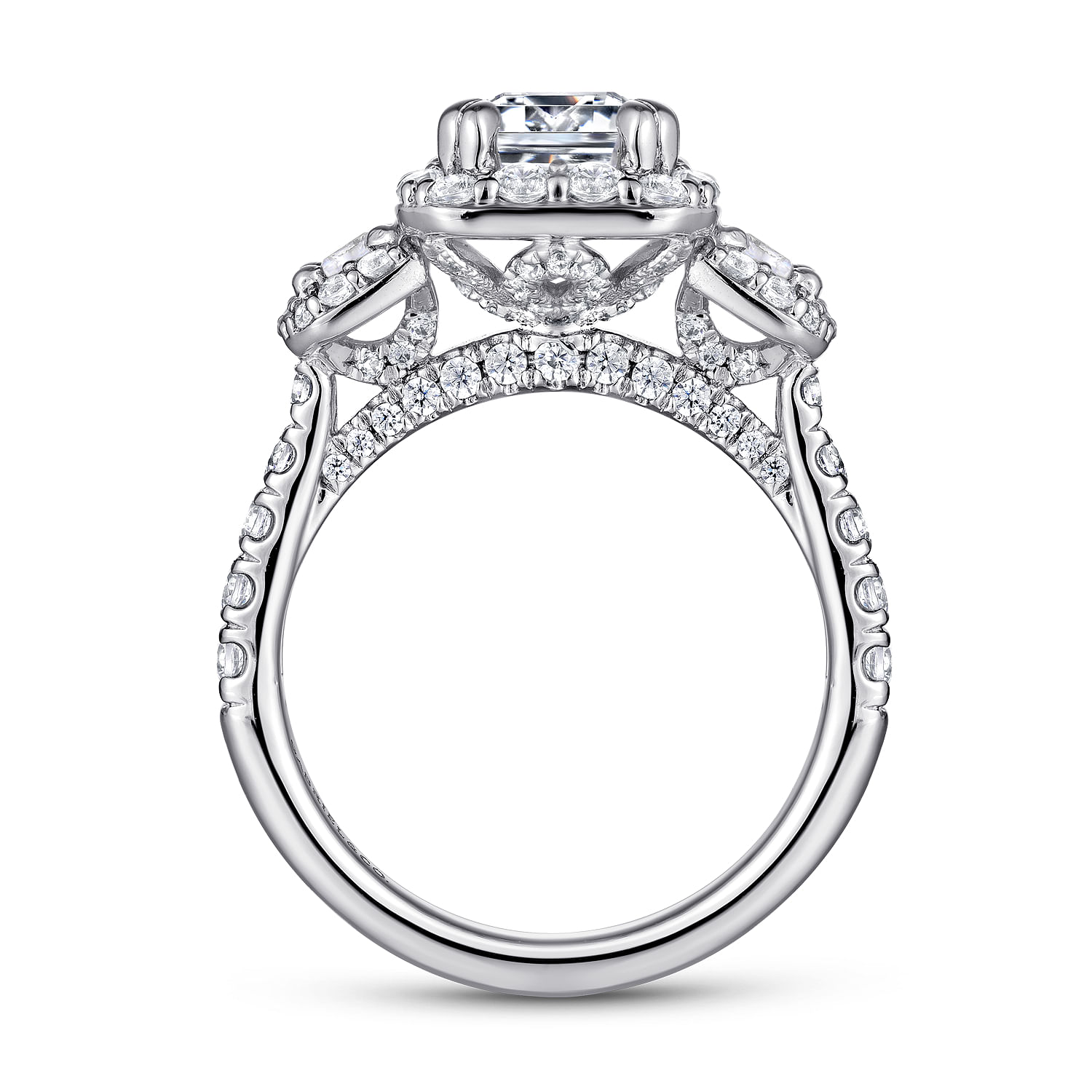 Gibson - 14K White Gold Emerald Cut Diamond Engagement Ring