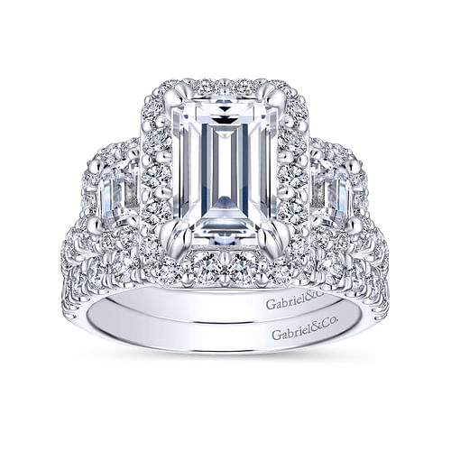 Gibson - 14K White Gold Emerald Cut Diamond Engagement Ring - 1.7 ct - Shot 4