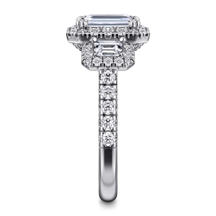 Gibson - 14K White Gold Emerald Cut Diamond Engagement Ring
