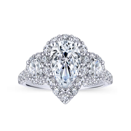 Gibson - 14K White Gold Pear Shape Diamond Engagement Ring