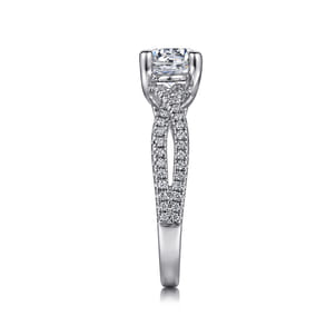 Gina - 14K White Gold Round Twisted Diamond Engagement Ring
