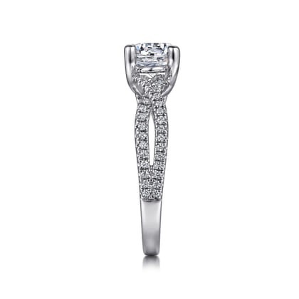 Gina - 14K White Gold Round Twisted Diamond Engagement Ring