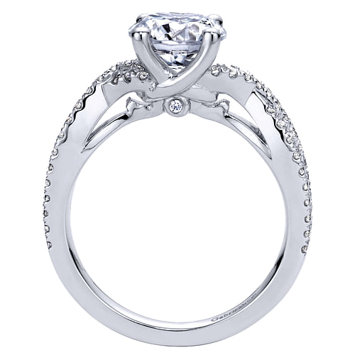 Gina - 14K White Gold Round Twisted Diamond Engagement Ring - 0.32 ct - Shot 2