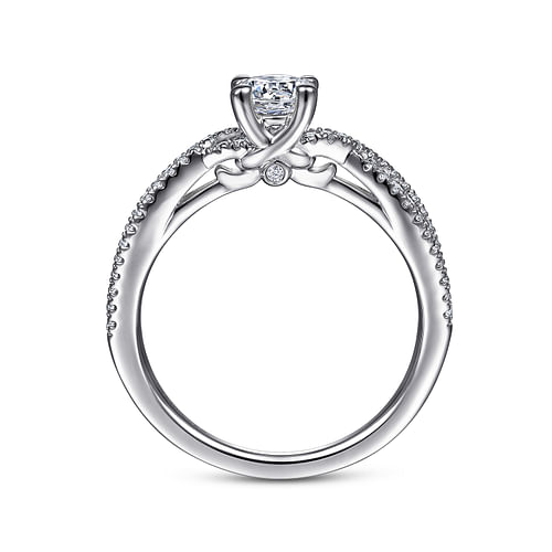 Gina - 14K White Gold Round Twisted Diamond Engagement Ring - 0.17 ct - Shot 2