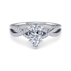 Gina - Platinum Pear Shape Twisted Diamond Engagement Ring