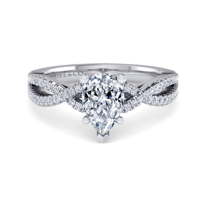 Gina - Platinum Pear Shape Twisted Diamond Engagement Ring