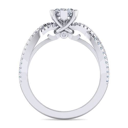Gina - Platinum Pear Shape Twisted Diamond Engagement Ring - 0.2 ct - Shot 2