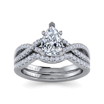 Gina - Platinum Pear Shape Twisted Diamond Engagement Ring