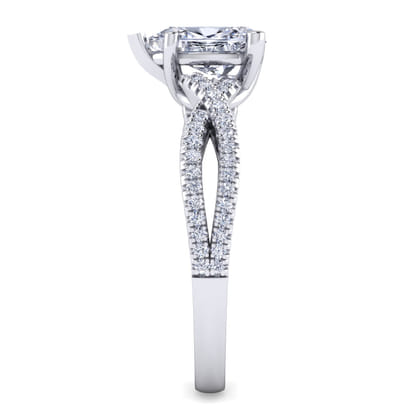 Gina - Platinum Pear Shape Twisted Diamond Engagement Ring