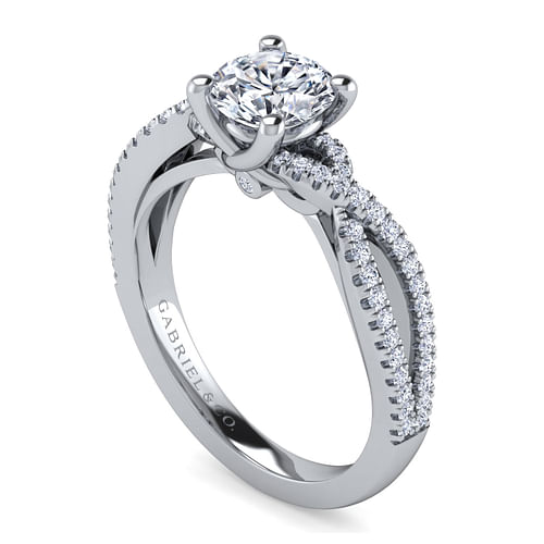 Gina - Platinum Round Twisted Diamond Engagement Ring - 0.2 ct - Shot 3