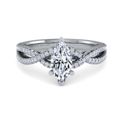 Gina - Platinum Twisted Marquise Shape Diamond Engagement Ring
