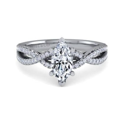Gina - Platinum Twisted Marquise Shape Diamond Engagement Ring